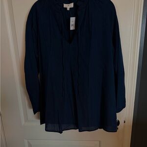 NWT Lou & Grey Navy Women's Blouse